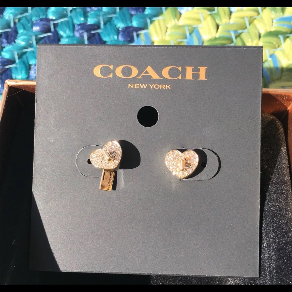 NEW COACH F17448 Gold Heart Earrings